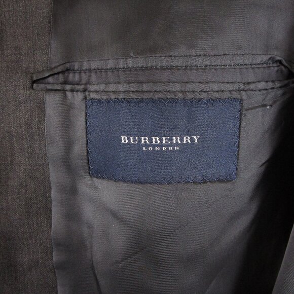 Burberry London Mens Solid Gray Wool Two Button Suit Size 41R Pants 35 X 31 - Picture 6 of 11